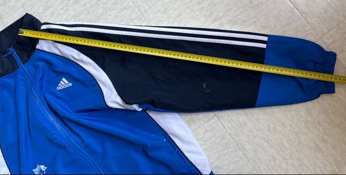 Trackjacket vintage Adidas bleue zippée logo brodé - S - photo numéro 8
