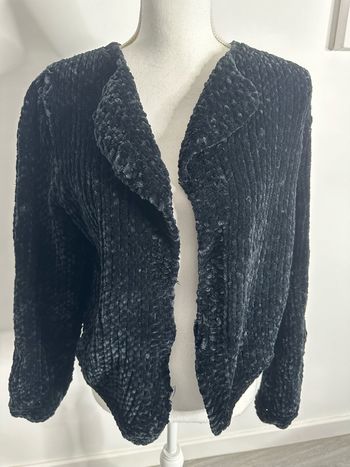 Cardigan en maille chenille noir Vintage T38/40 M/L