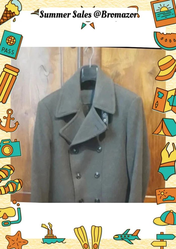 Manteau croisé slim kaki Zara Man taille XXL