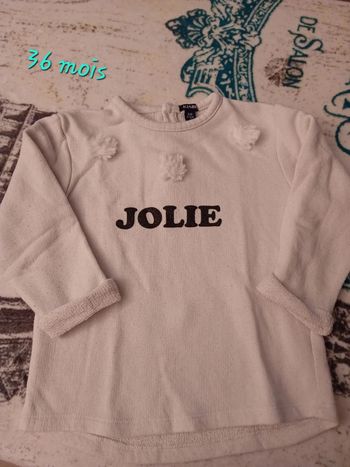 Pull blanc Jolie en 36 mois Kiabi