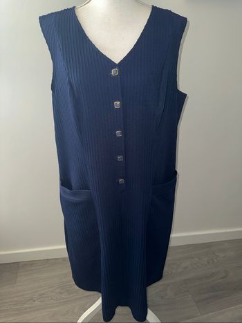 Robe côtelée à rayures bleu marine Vintage T50 5XL