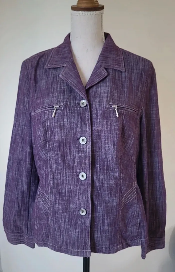 Veste blazer violet Anne Weyburn Taille 40 42 - photo numéro 2