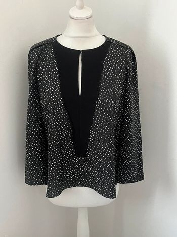 Blouse noire motifs blanc Sandro M