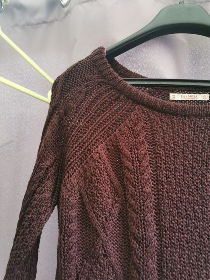 Joli pull Pull and Bear t M lie de vin torsades - photo numéro 6