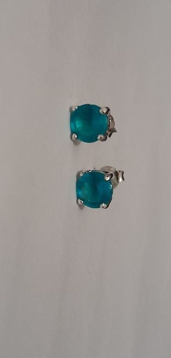 Boucle d'oreilles bleues mat