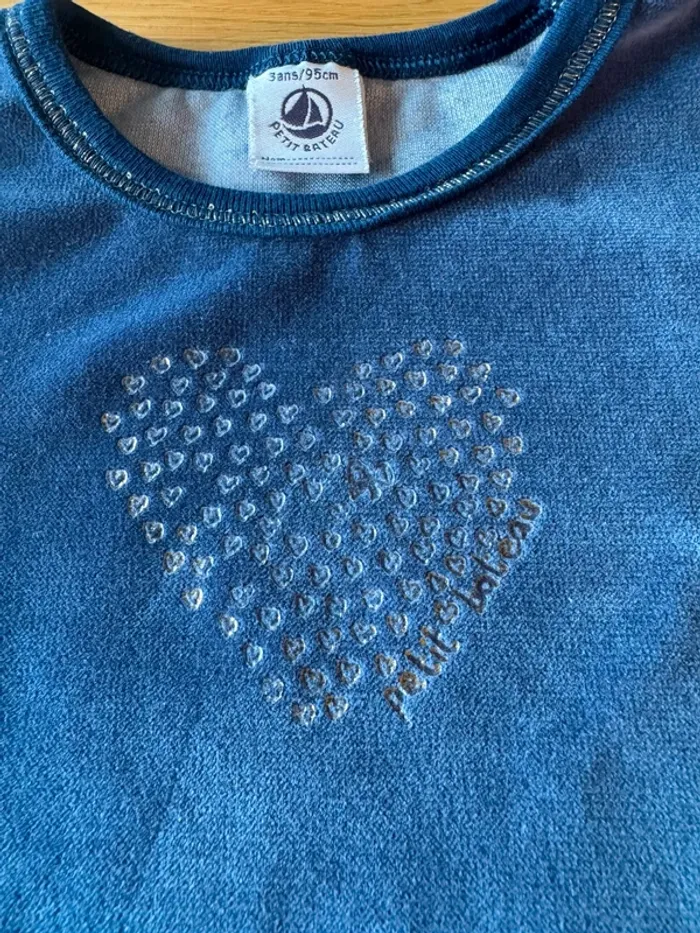 Pyjama 2 pièces en velours bleu marine et doré - Taille 3 Ans - photo numéro 6