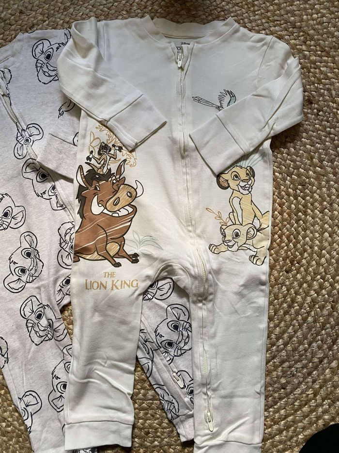 Lot 2 pyjamas fin roi lion 12/18 mois disney - photo numéro 2