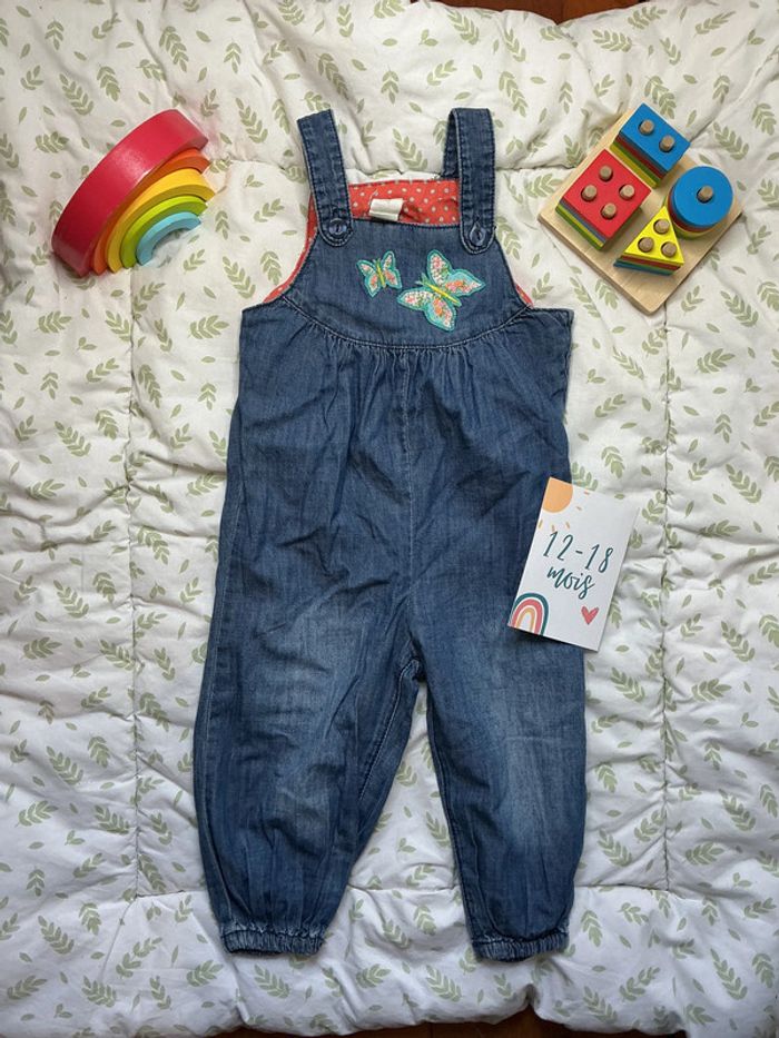 salopette en jean bleu 12/18 mois H&M