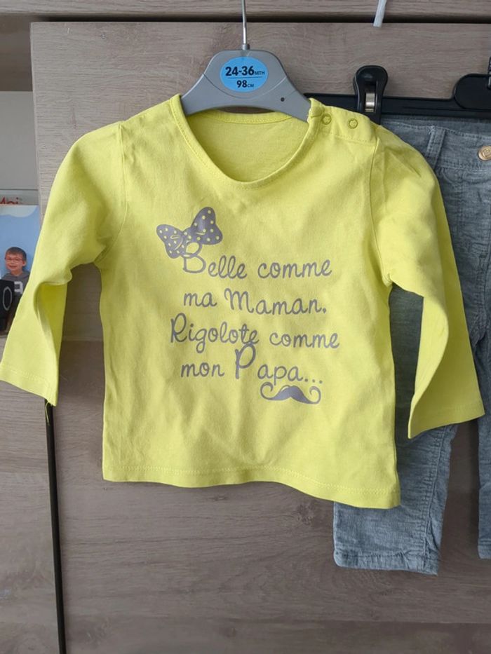 Ensemble pantalon tee shirt 12 mois - photo numéro 2