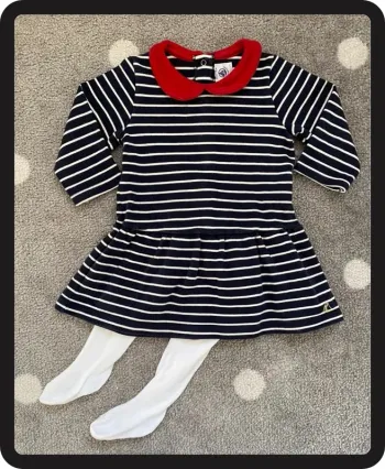 Petit Bateau Robe Marine Taille 12 mois/74 cm