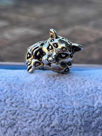 Bague mixte fantaisie tête de panthère neuve