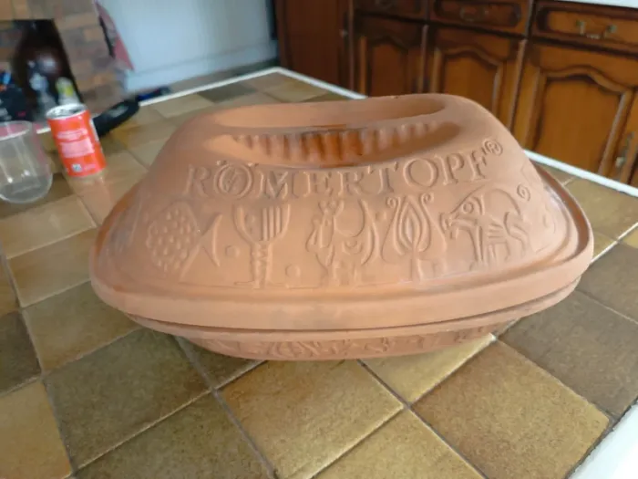 Cocotte römertopf en terre cuite