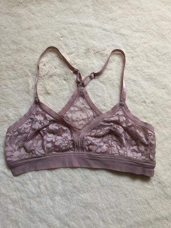 Brassière dentelle vieux rose dos nageur sans armature XS