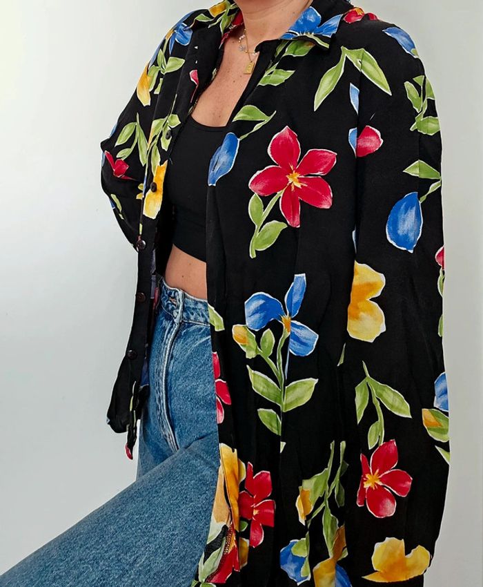 Chemisier fleuri vintage 90s - photo numéro 2