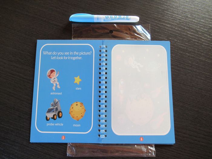 Livre coloriage espace / fusée de dessin à l'eau magique + crayon (type aquadoodle) neuf - photo numéro 3
