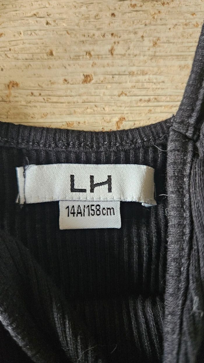 Robe noir moulante, cotellée, à bretelles, LH, 14 ans - photo numéro 5