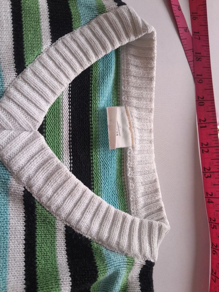Beau pull coton rayé avec motif - photo numéro 5