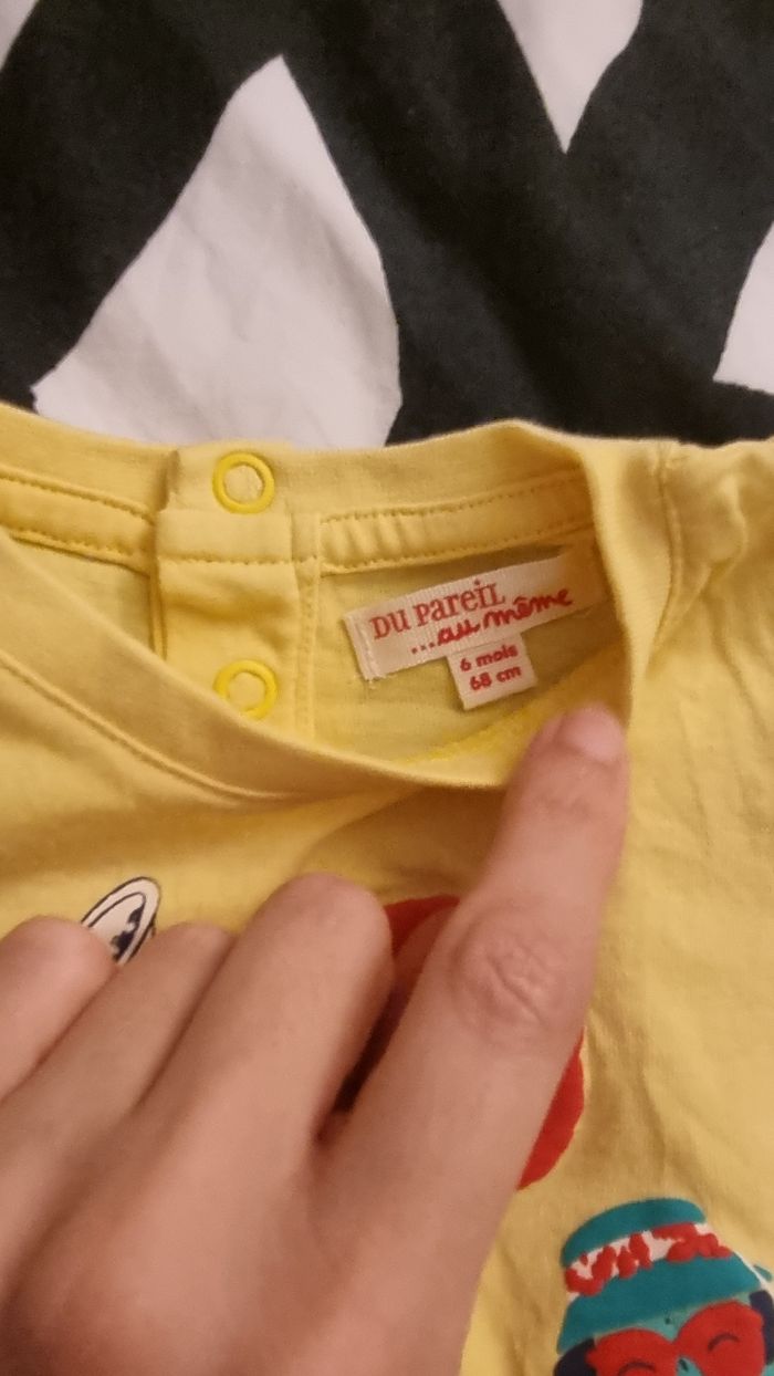 Teeshirt jaune Taille 6 mois Du pareil ..au même - photo numéro 2