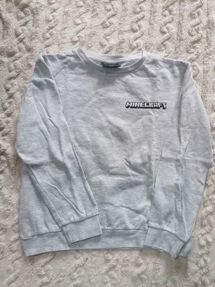 Pull sweat-shirt Minecraft 💚🩶  garçon 14 ans - photo numéro 2