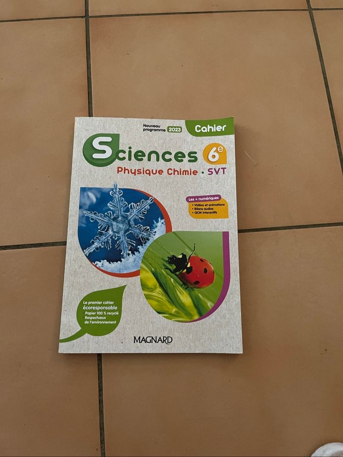 Cahier science 6ieme