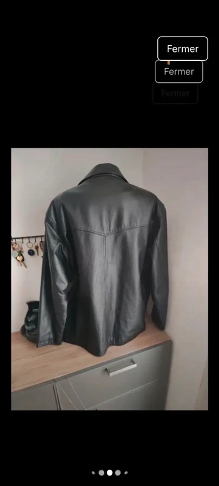 Veste 100%cuir taille 42 excellent état marque rehlinger - photo numéro 4