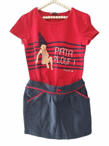 4 ans fille ensemble été alphabet by absorba Teeshirt et jupe