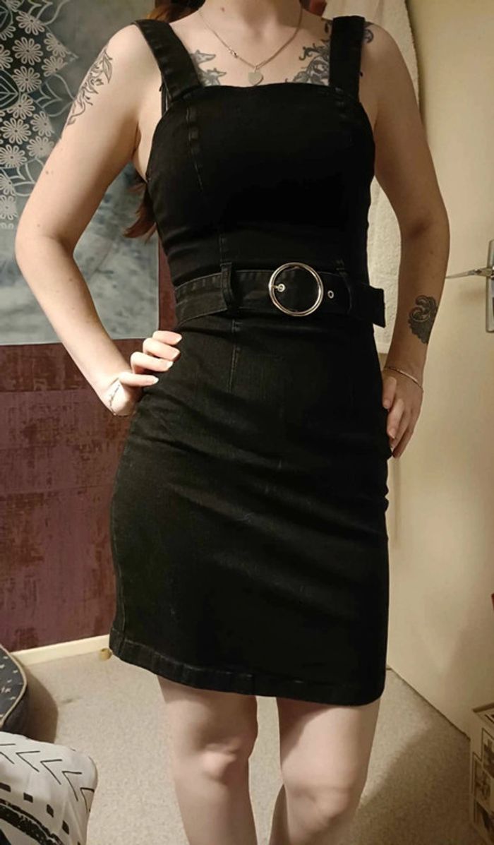 Robe en jean noir