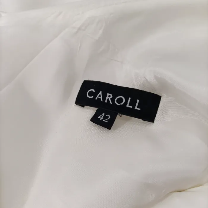 Robe droite blanche Caroll T42 manches 3/4 ceinture amovible minimaliste chic - photo numéro 12