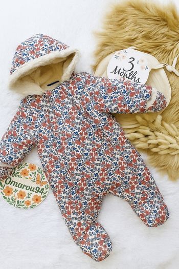 Combi-pilote fleurie sergent major fille 3 mois 🎀