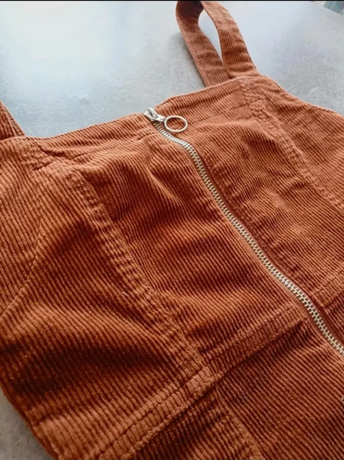 Robe courte marron en velours - photo numéro 2