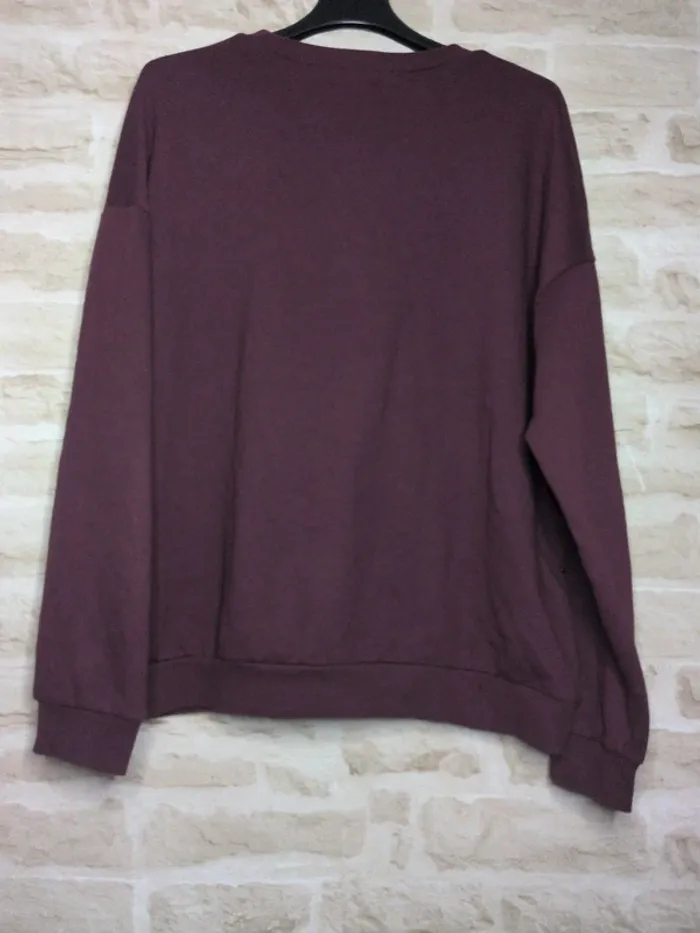 Pull bordeaux perlé – Taille L - photo numéro 4