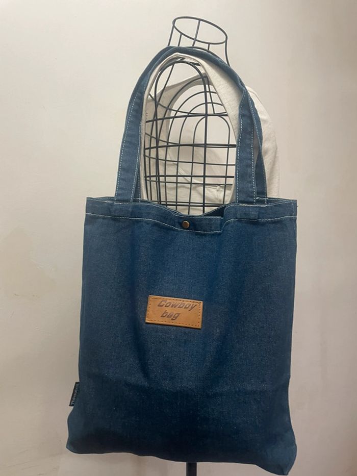Sac Fourre-Tout Chic en Denim Bleu pour Femme/sac en bandoulière et épaule. - photo numéro 4