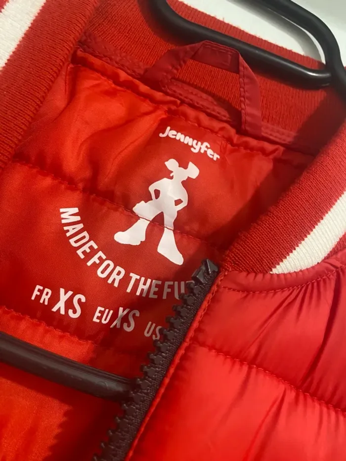 Doudoune Fine Bomber – Jennyfer – Rouge Vif – Taille XS - photo numéro 4