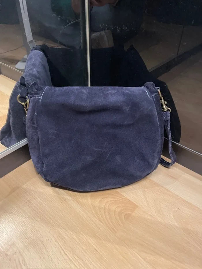 Sac bandoulière bleue marine - photo numéro 2
