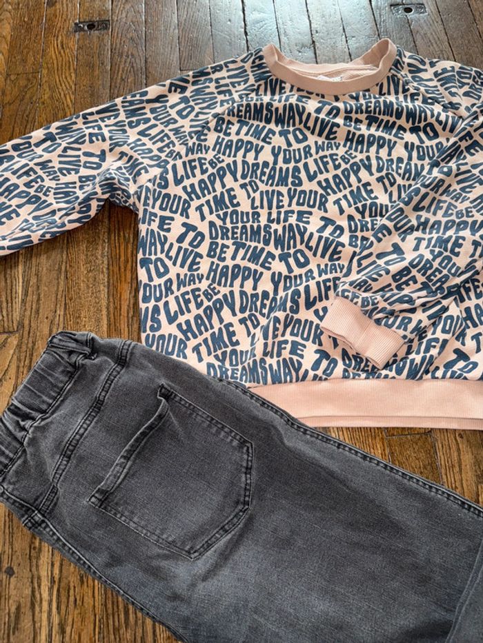 Sweat et jeans plutôt large Monoprix 14 ans - photo numéro 2