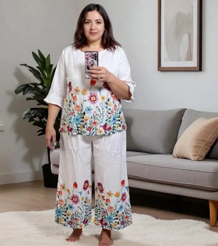 Ensemble fleuri 2 pièces ample bohème chic 🌼 confort & style 🌿 - photo numéro 2