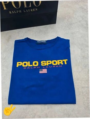 T-shirt Ralph Lauren S coupe col rond bleu Homme Men tee21b