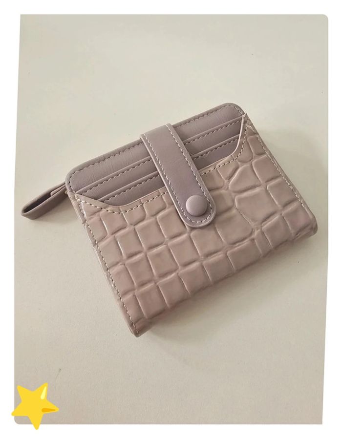 Porte monnaie aspect croco rose