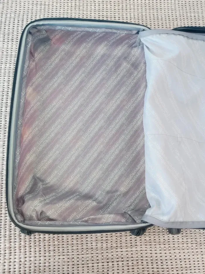 Grande valise fleur violet à roulette / Lulu Castagnette - 60L - photo numéro 11