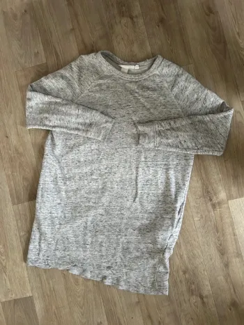 H&M sweat pull long gris chiné femme taille M