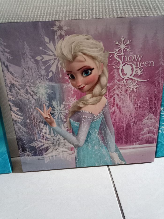 Lot de 3 toiles enfant "reine des neiges" - photo numéro 2