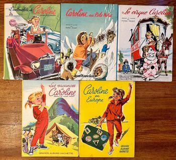 Lot de 5 Grands Albums Hachette anciens Caroline livres Pierre Probst bd années 60