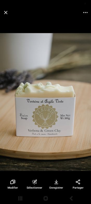 Savon verveine et argile verte