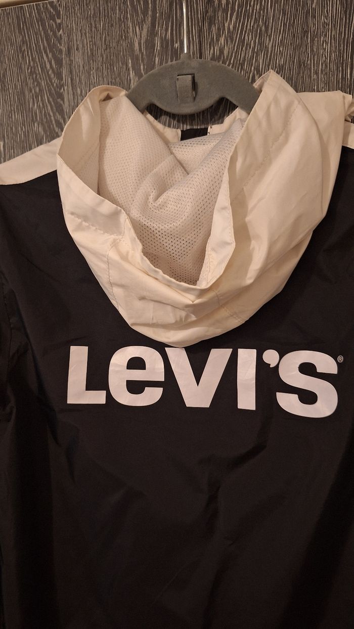 Veste coupe-vent à capuche Levi's noir et blanc - photo numéro 6
