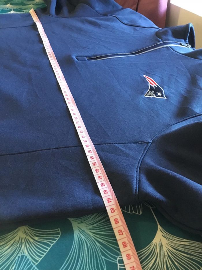 Sweat 1/4zip chaud pour homme NFL New England Patriots bleu marine taille L 180 - photo numéro 6