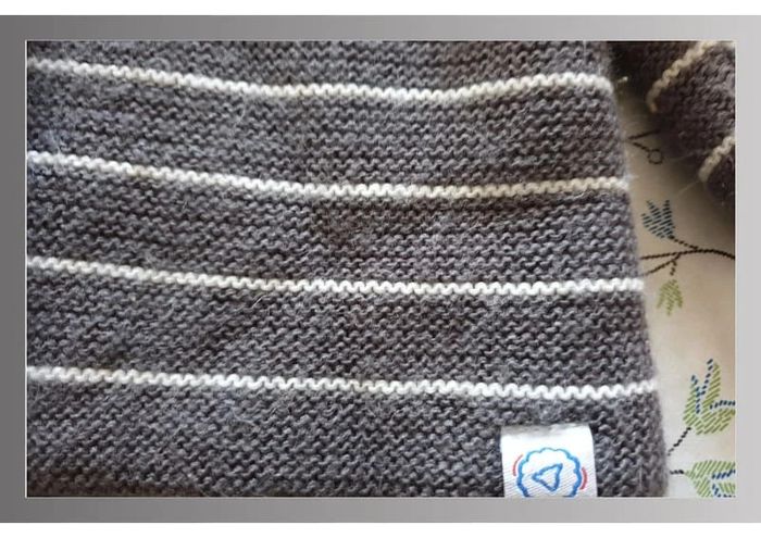 veste/gilet garçon rayé gris/blanc 12 mois - photo numéro 3