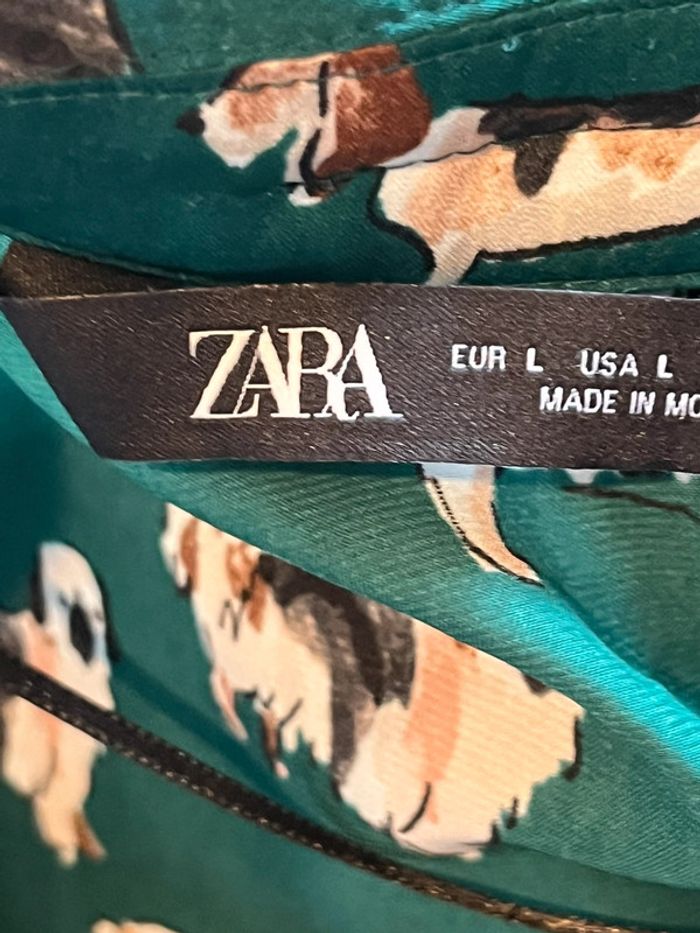 Chemisier vert à motifs Zara L - photo numéro 6