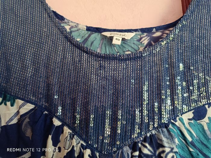 Robe bleu à fleurs Samba T.40 neuve - photo numéro 6