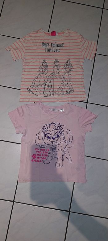 Lot de.2 t-shirts Princesse et pat patrouille 8 ans