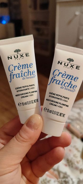 Nuxe Crème fraîche de Beauté 3-en-1 Crème Hydratante + Lait Démaqu. + Masque Repulp Lot de 2x15 ml